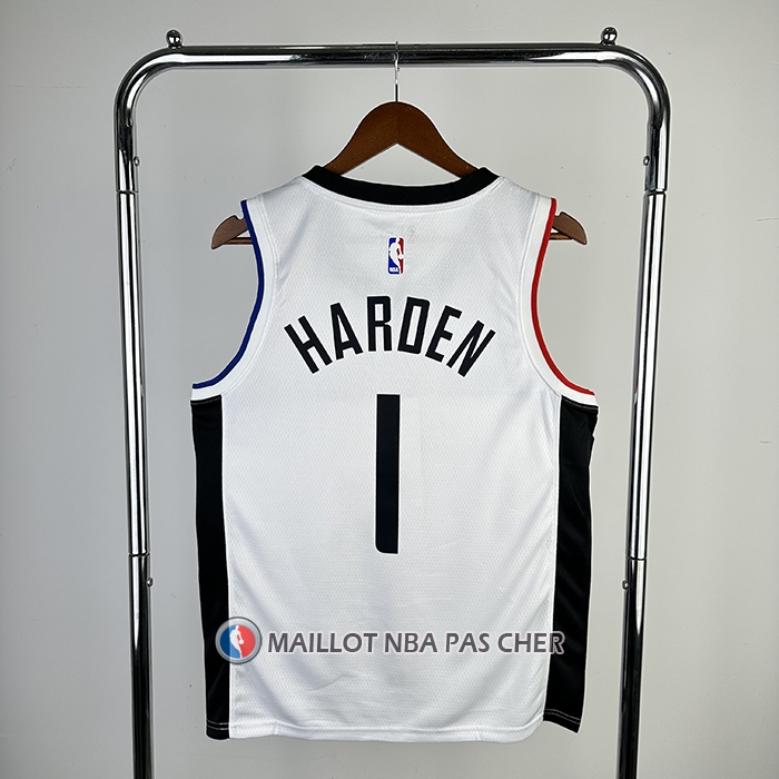 Maillot Los Angeles Clippers James Harden NO 1 Ville 2019-20 Blanc